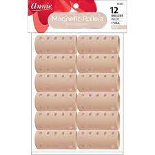 Annie Magnetic Rollers 12 ct 1" Beige (12 pack)