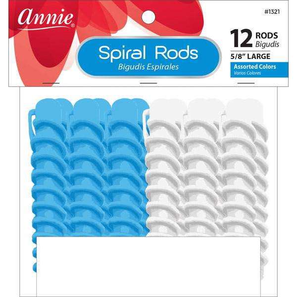 12 Annnie Spiral Rods Size L 12ct White and Blue