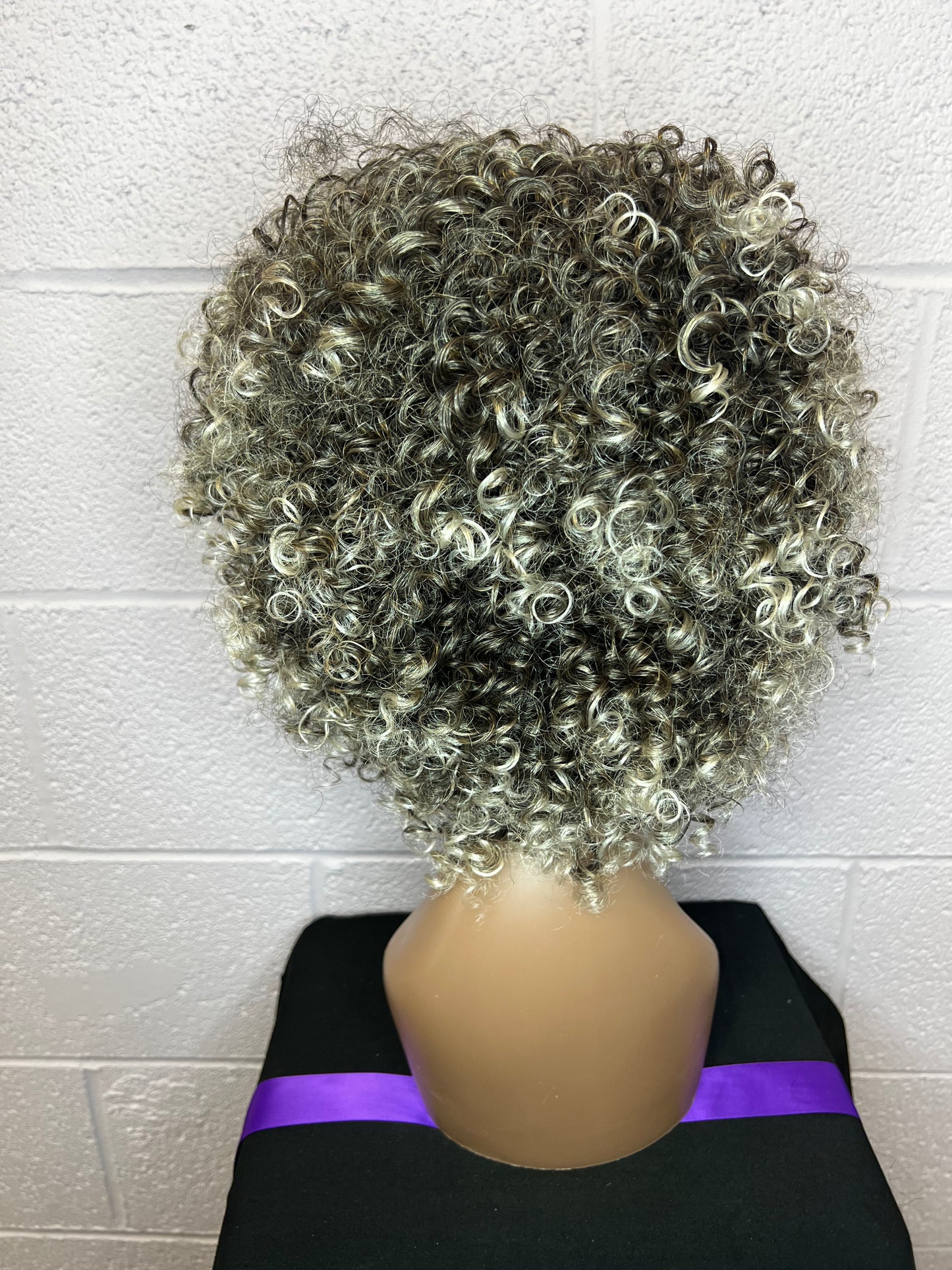 Grey/Black Curly Wig