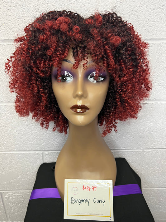 Burgundy Curly Wig