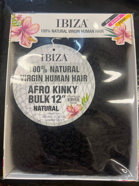 Ibiza 100% Human Afro Kinky Bulk 12”