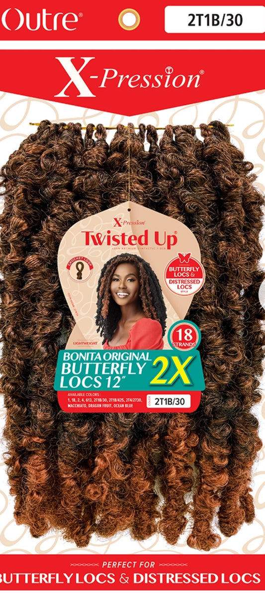 X-Pression – Twisted Up – 2X Bonita Original Butterfly LOCS 12"