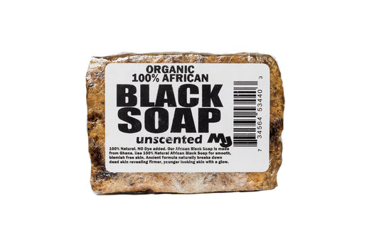 MJ ORGANIC 100% AFRICAN BLACK SOAP - UNSCENTED